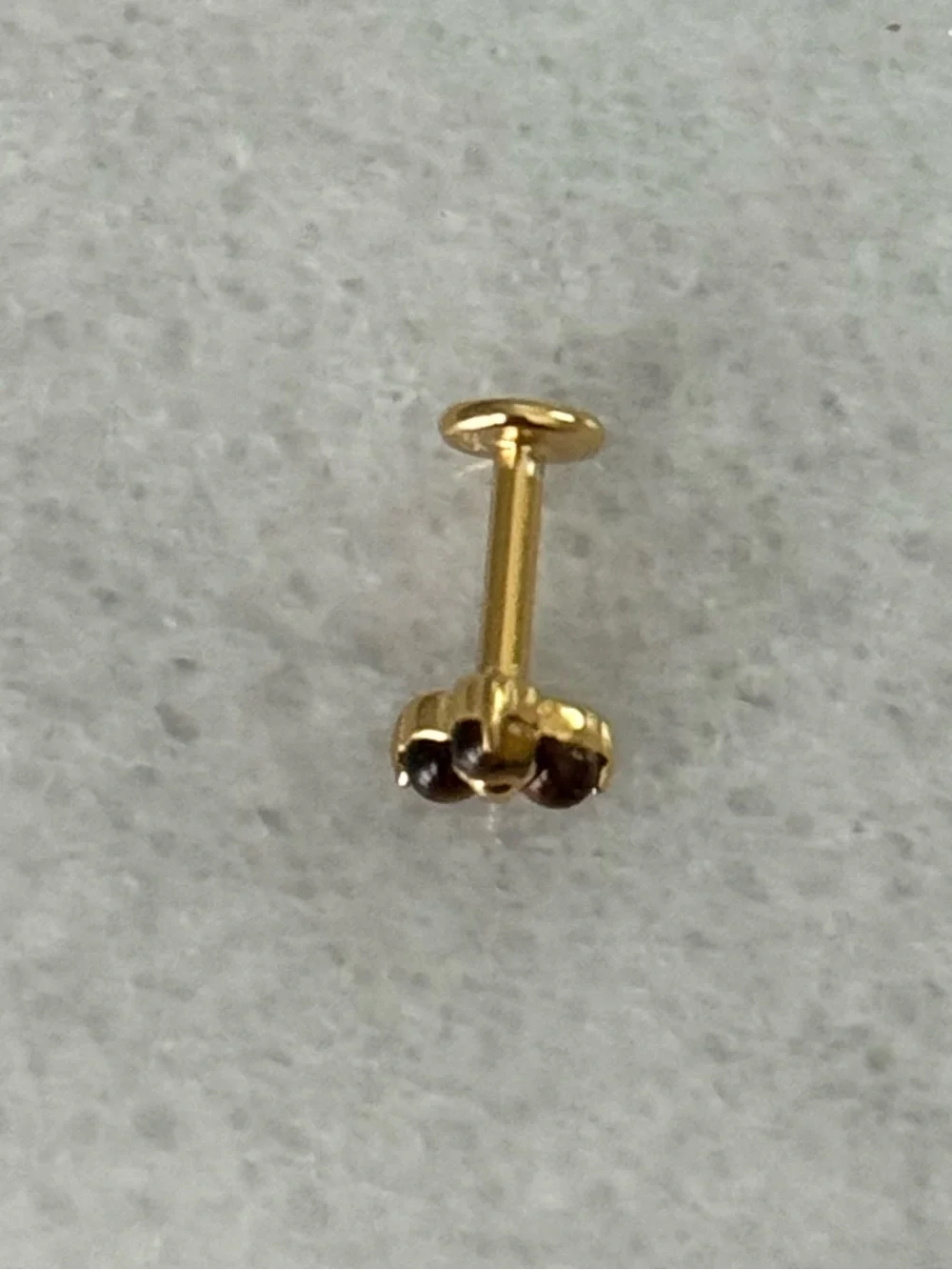 Gold Tiger Eye Three Prong Flower Cartilage Earring   Brand New